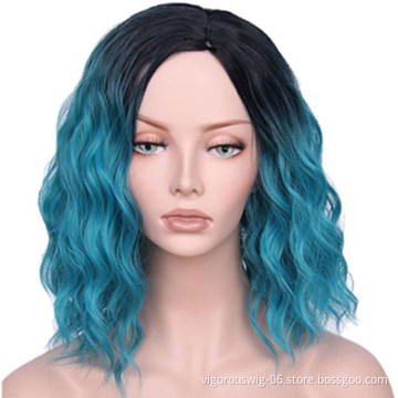 Vigorous Cheapest Heat Resistant High Quality Bob Short Cut Colorful For Black Women Heat Friendly Synthetic Hair Wigs